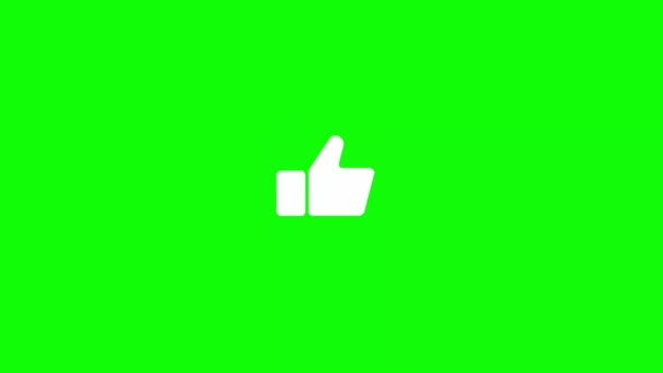 Like button icon with green background. This is an isolated pink and white color like a button. Like thumbs up button icon with green background. - Footage, Video