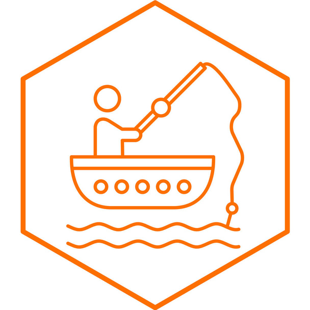 vector illustration of fishing boat icon - Vector, Image