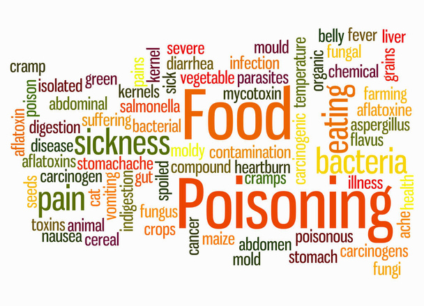 Word Cloud with FOOD POISONING concept create with text only. - Photo, Image