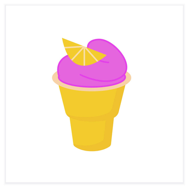  Vanilla ice cream flat icon - Vektor, kép