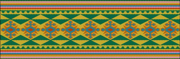  Tradycyjna ozdoba ludów i krajów Ameryki Łacińskiej, w której bogate kolory przyciągają uwagę i bogactwo. Damskie dywany tkane z ornamentem haftowanym na tkaninach na sukienki. Hafty  - Wektor, obraz
