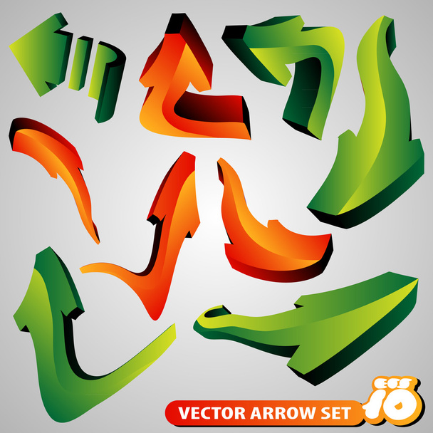 Set of 3D Arrow Signs - Vector, Image
