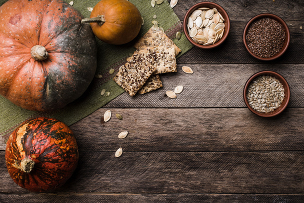 Pumpkins with seeds and cookies - Foto, immagini