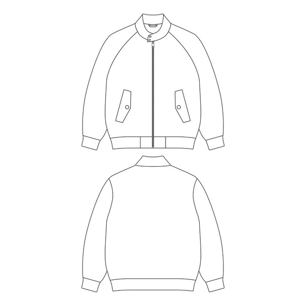 Template giacca baracuta vettoriale illustrazione design piatto contorno abbigliamento collezione - Vettoriali, immagini