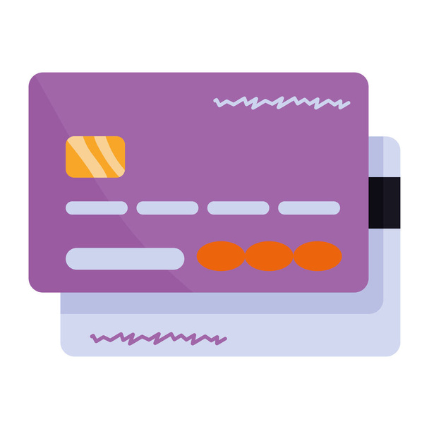 Karta kredytowa pieniądze plastikowe ikony - Wektor, obraz