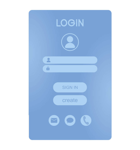 blauw toegang login sjabloon pictogram - Vector, afbeelding