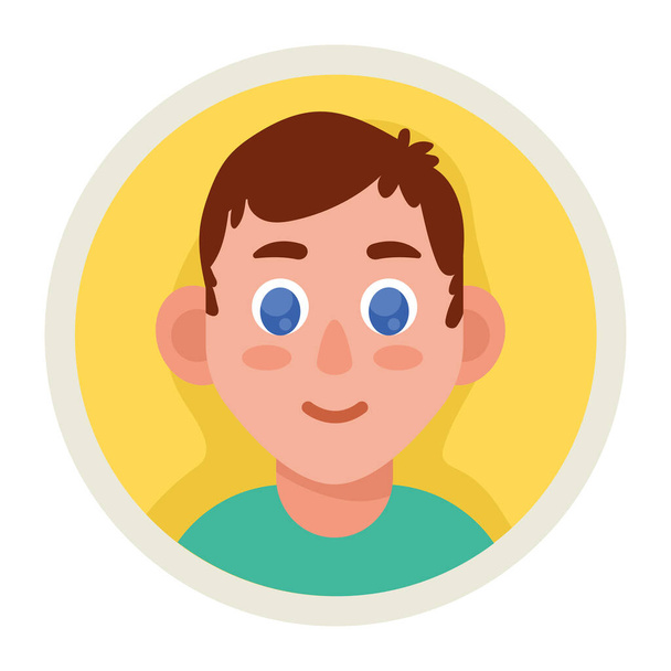 masculin utilisateur visage profil icône - Vecteur, image