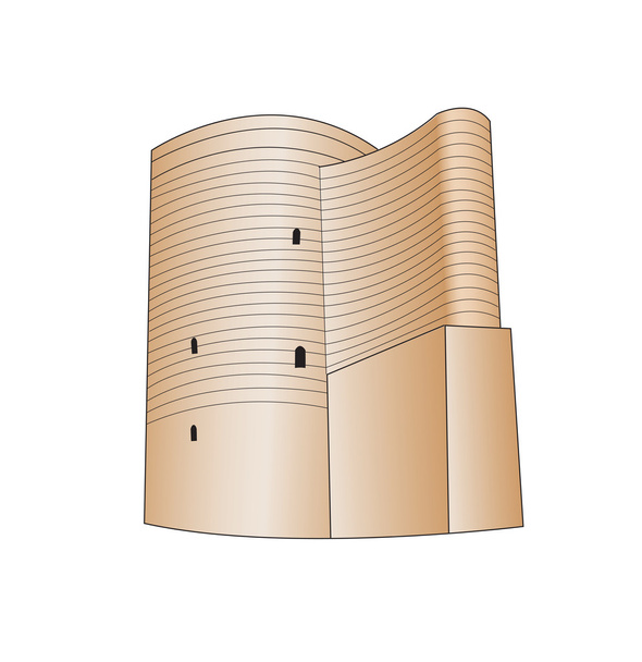 maiden tower baku - Vector, Image