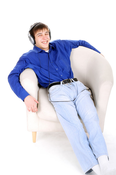 Teenager in headphones - Фото, зображення
