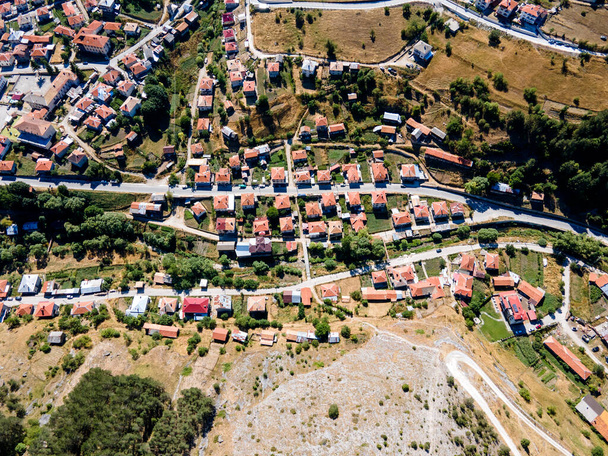 Aerial view of village of Trigrad, Smolyan Region, Bulgaria - Foto, afbeelding