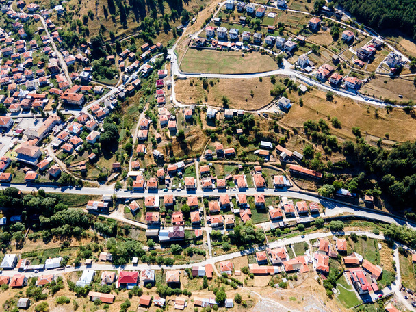Aerial view of village of Trigrad, Smolyan Region, Bulgaria - Fotoğraf, Görsel