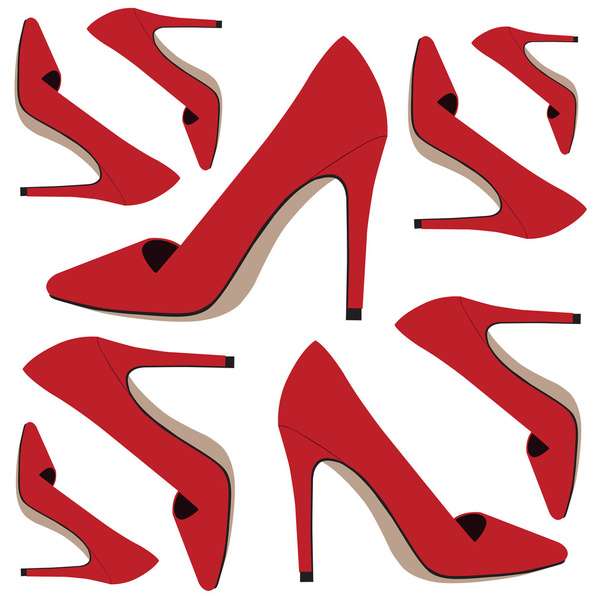 Red shoes pattern - Vector, Image
