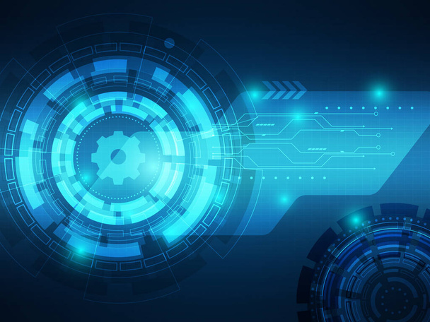 astratto blu futuristico cyber tecnologia sfondo vettoriale illustrazione - Vettoriali, immagini
