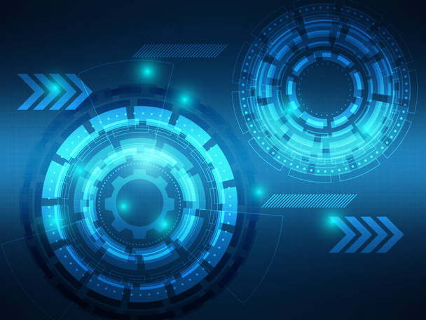 abstraktní modrá futuristická kybernetická technologie pozadí vektorové ilustrace - Vektor, obrázek