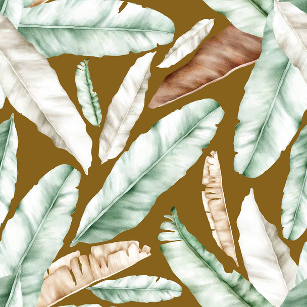 elegante nahtlose Muster tropische Blätter Design - Vektor, Bild