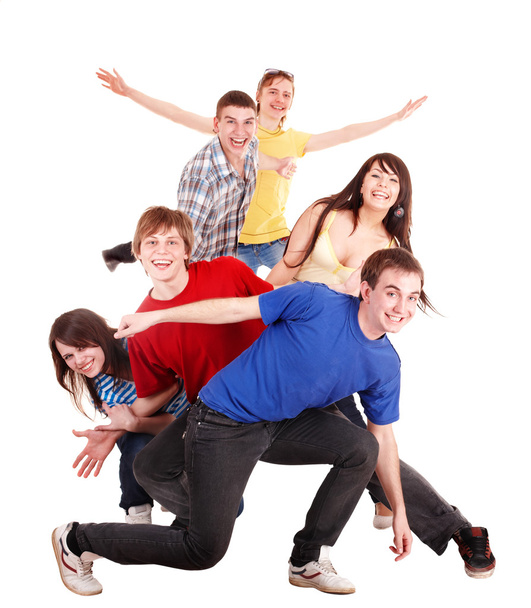 Ryhmä onnellisia nuoria - Valokuva, kuva
