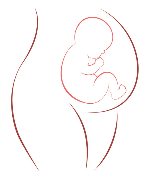 妊娠中の母親の赤ちゃんのシンボル - ベクター画像