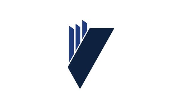 抽象的な創造的な抽象的な金融記号のデザインテンプレートネイビーとブルーのロゴのアイコンベクトルを分離 - ベクター画像