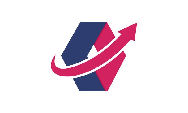 абстрактний фінансовий шестикутник зі стрілочками шаблон дизайну з піктограмою логотипу військово-морського флоту та червоного кольору Вектор ізольовано
 - Вектор, зображення
