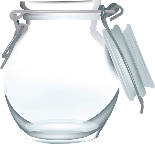 διαφανές γυάλινο βάζο με ερμητικό κλείσιμο - Διάνυσμα, εικόνα