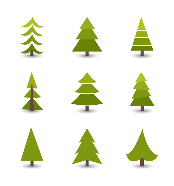Christmas trees collection. - Vector, Image