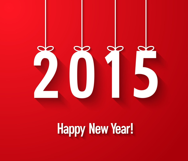 Happy new year 2015 creative paper greeting card. - Vector, Image