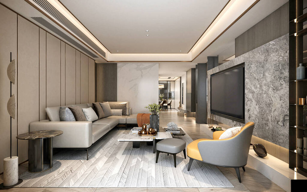 3d renderização da sala de estar moderna - Foto, Imagem