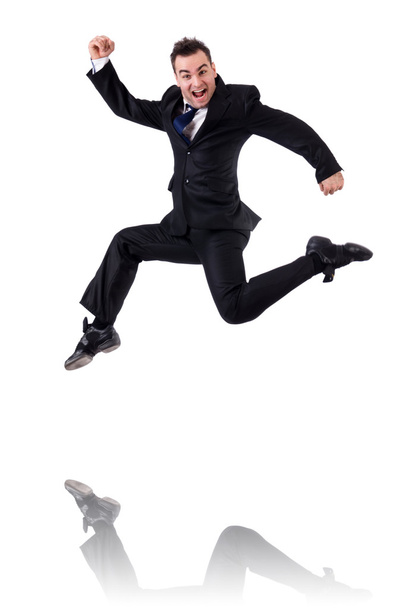 Funny Jumping businessman - Foto, Imagem
