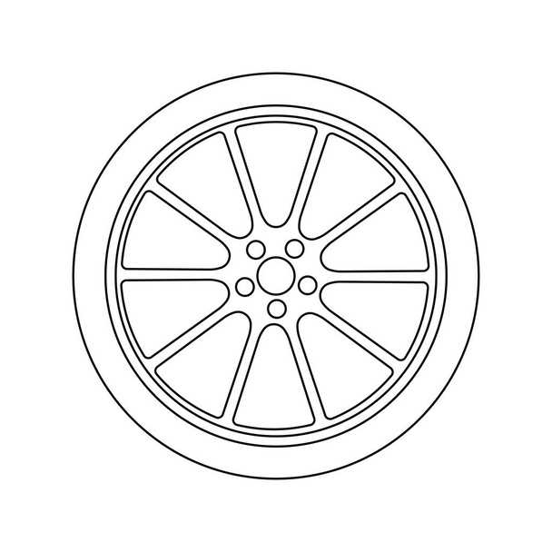 Icône vectorielle de roue isolée sur fond blanc. - Vecteur, image