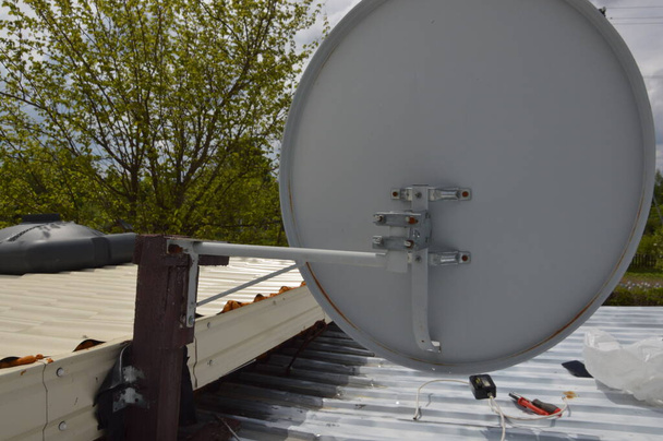 Installation and configuration of a satellite television a dish - Photo, Image