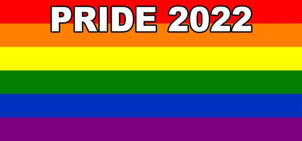 Stolzer Tag 2022. LGBT-Flagge. Zur LGBT-Flagge oder Regenbogenfahne gehört die Flagge der lesbischen, schwulen, bisexuellen und transgender LGBT-Organisation. 3D-Illustration. Internationaler LGBT-Pride-Tag. - Foto, Bild