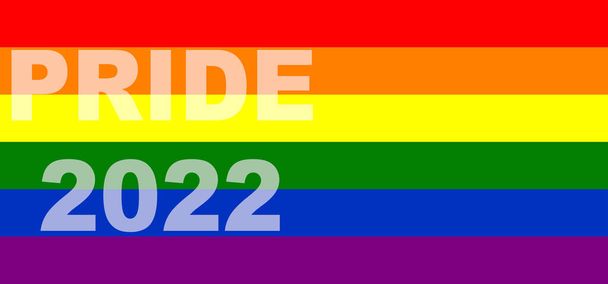 Dia do Orgulho 2022. Bandeira LGBT. A bandeira do orgulho LGBT ou bandeira do orgulho do arco-íris inclui a bandeira da organização LGBT lésbica, gay, bissexual e transgênero. Ilustração 3D. Dia Internacional do Orgulho LGBT. - Foto, Imagem