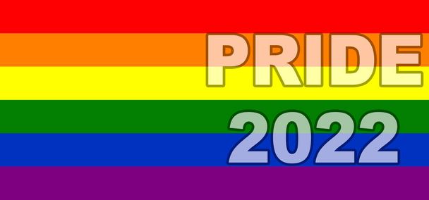 Ημέρα Υπερηφάνειας 2022. Σημαία ΛΟΑΤ. Η σημαία υπερηφάνειας ΛΟΑΤ ή σημαία υπερηφάνειας ουράνιο τόξο περιλαμβάνει τη σημαία της λεσβίας, γκέι, bisexual, και διαφυλικών ΛΟΑΤ οργάνωση. 3D απεικόνιση. Διεθνής Ημέρα Υπερηφάνειας ΛΟΑΤ. - Φωτογραφία, εικόνα