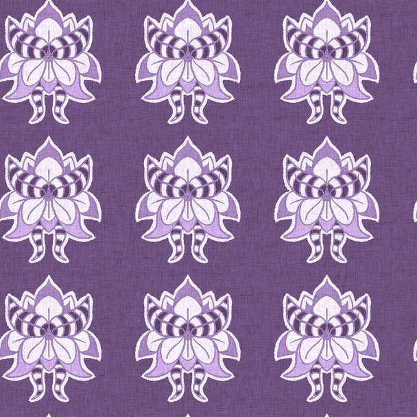 Пол нейтральный фиолетовый цветок бесшовный растровый фон. Простой причудливый двухтональный рисунок. Детский цветочный питомник обои или скандал во всем печатном виде - Фото, изображение