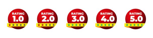 Rating stars badges. Vector illustration. Feedback or Rating. Rank, level of satisfaction rating. Five stars banner set. - Vector, Image