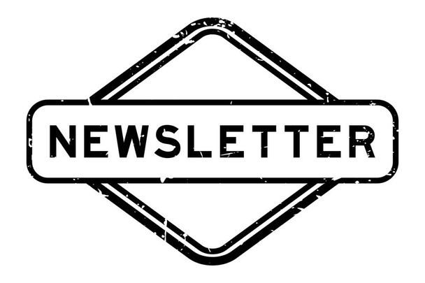Grunge black newsletter word rubber seal stamp on white background - Vector, Image