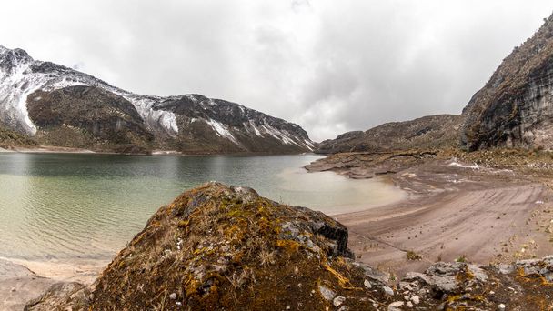 Moors, mountains, snow and lakes in the Los Nevados National Natural Park, in Manizales Caldas Colombia. - Fotó, kép
