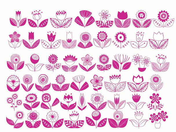 Different types of Pink leaves - Vector, imagen