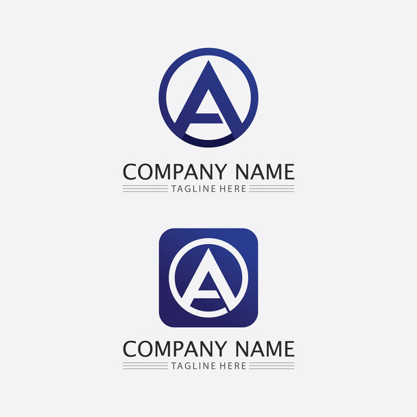 A Letter and font logo design Modello icona vettoriale illustrazione design - Vettoriali, immagini