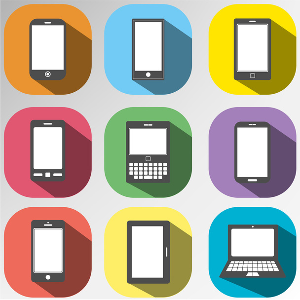 Icon set of mobile,tablet device for communication - Wektor, obraz