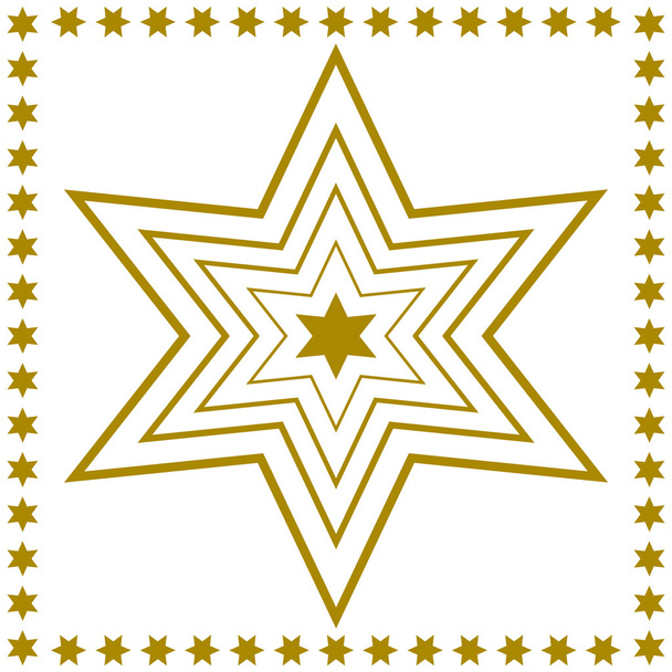 Golden Star contours à l'intérieur de l'autre avec bord de l'étoile
 - Vecteur, image
