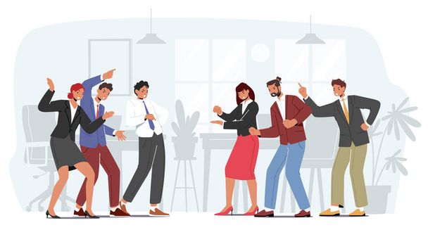 Angry Business Team Conflict, Furious Men and Women Quarrel and Fight, Characters Arguing in Office. Competition, Fighting for Leadership, Disagreement and Staring. Cartoon People Vector Illustration - Vector, Image