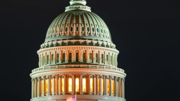 US Capitol Hill detailní pohled timelapse v časných ranních hodinách ve Washingtonu DC - Záběry, video