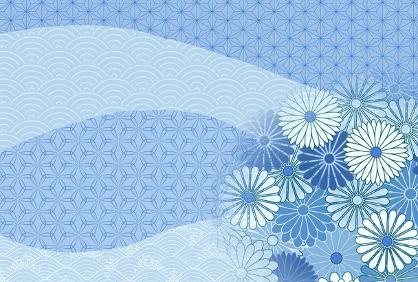 Chrysantheme japanisches Muster Sommer Hintergrund - Vektor, Bild