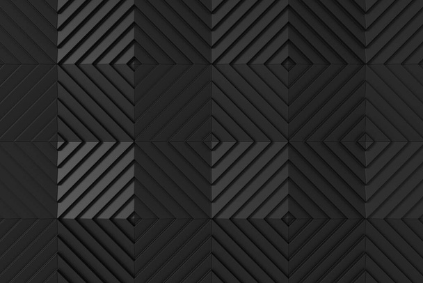 Modern tile wall. Darkness background design. 3D rendering. - Foto, imagen