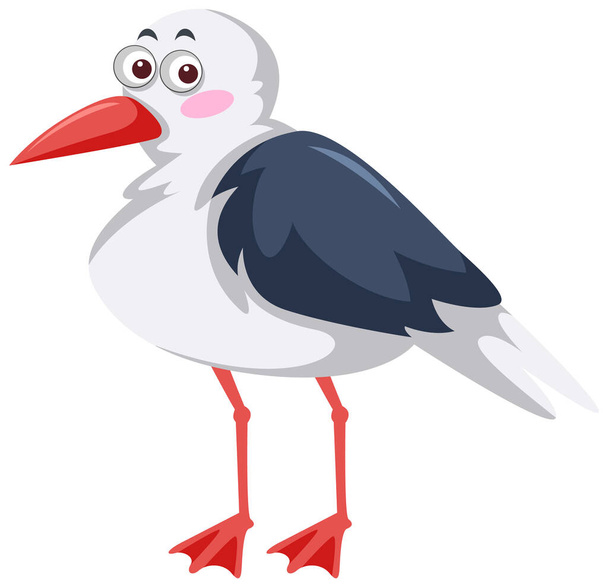 Seagull bird in cartoon style illustration - Вектор,изображение