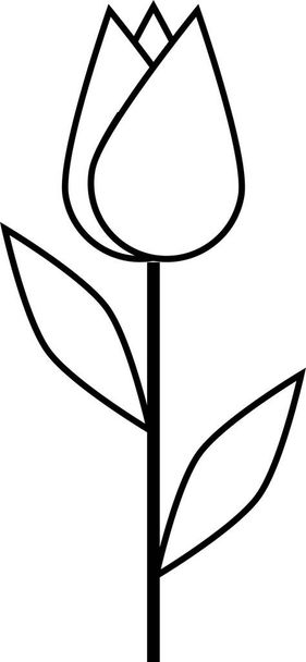 Afbeelding eenvoudig, bloeiende bloem knop stengel bladeren voorraad illustratie - Vector, afbeelding