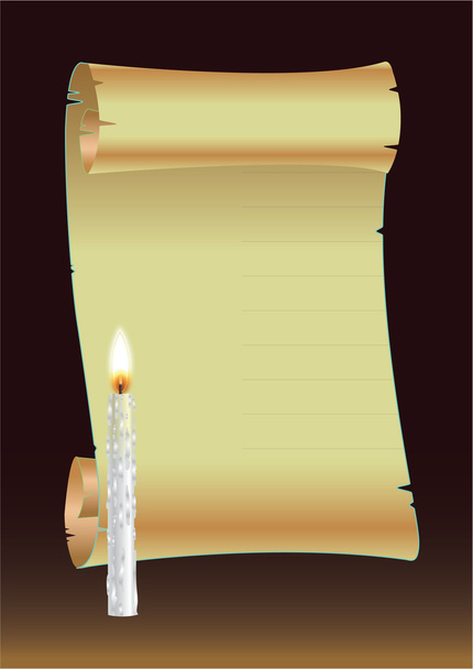 SCROLL AND CANDLE - Photo, Image
