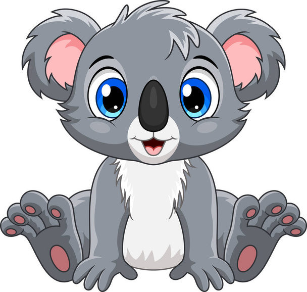 Dibujos animados lindo bebé koala sentado - Vector, Imagen