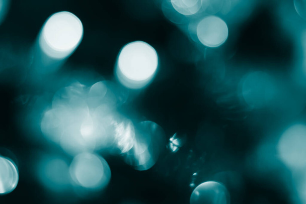 Blurred lights blue background. Abstract bokeh with soft light. Trendy color - Fotoğraf, Görsel